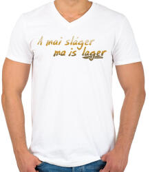 printfashion Lager (version 1) - Férfi V-nyakú póló - Fehér (13397428)