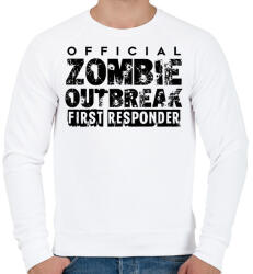 printfashion Zombi apokalipszis - Férfi pulóver - Fehér (441192)