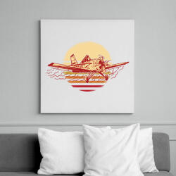 printfashion Retro repülő - Vászonkép - Fehér (13390173)