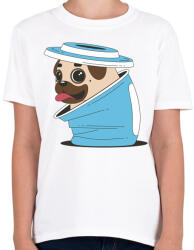 printfashion Mopsz kutya - Gyerek póló - Fehér (1035550)