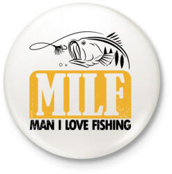 printfashion MILF horgász - Kitűző, hűtőmágnes - Fehér (3080135)