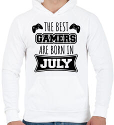 printfashion Júliusi gamer - Férfi kapucnis pulóver - Fehér (5052774)