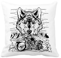 printfashion Chopper és farkas born to be wild - Párnahuzat, Díszpárnahuzat - Fehér (5642680)