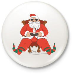 printfashion gamer mikulás - Kitűző, hűtőmágnes - Fehér (11069237)