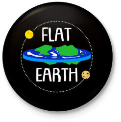 printfashion Lapos föld - Kitűző, hűtőmágnes - Fekete (3096522)