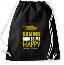 printfashion GAMING MAKES ME HAPPY - Sportzsák, Tornazsák - Fekete (2403530)