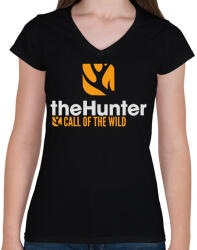 printfashion the Hunter - Call of the wild - Női V-nyakú póló - Fekete (15801030)