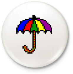 printfashion Esernyő pixel - Kitűző, hűtőmágnes - Fehér (9428434)