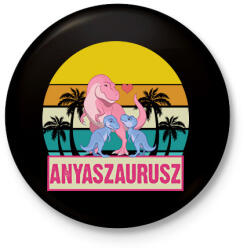 printfashion Anyaszaurusz - fiú - Kitűző, hűtőmágnes - Fekete (7472914)
