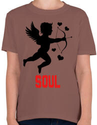 printfashion SOUL - Gyerek póló - Mogyoróbarna (2220569)