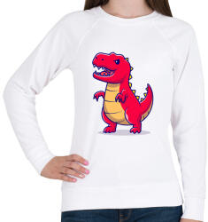 printfashion Trex dínó - Női pulóver - Fehér (8641540)