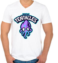 printfashion little tentacles - Férfi V-nyakú póló - Fehér (5137570)