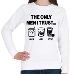 printfashion The only men I trust. . . Jack, Jim, Jose - Női pulóver - Fehér (16784830)