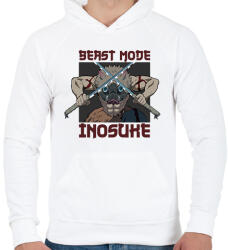 printfashion Inosuke Beast Mode - Férfi kapucnis pulóver - Fehér (13146713)
