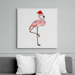 printfashion Trópusi karácsony flmaingó - Vászonkép - Fehér (6624782)