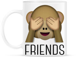 printfashion 3 majom - friends - Bögre - Fehér (1788249)