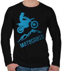 printfashion Motocross - Férfi hosszú ujjú póló - Fekete (4226971)