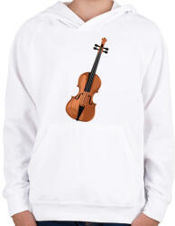 printfashion Hegedű - Gyerek kapucnis pulóver - Fehér (11671604)