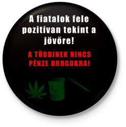 printfashion POZITÍV JÖVŐKÉP - Kitűző, hűtőmágnes - Fekete (3098831)