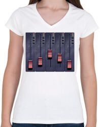 printfashion Hangmérnök - Női V-nyakú póló - Fehér (13006471)