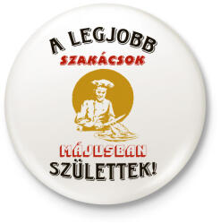 printfashion Szakács szülinapja május - Kitűző, hűtőmágnes - Fehér (5739736)