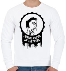 printfashion Zombie killer of the week - Férfi pulóver - Fehér (441897)