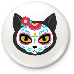 printfashion Mexikói cukorkoponya - Kitűző, hűtőmágnes - Fehér (4239020)