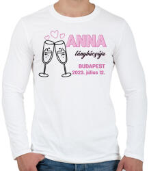 printfashion Lánybúcsú egyedi névvel - Férfi hosszú ujjú póló - Fehér (13522711)