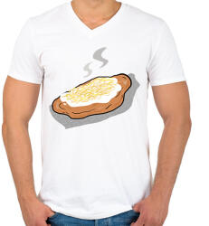 printfashion Lángos - Férfi V-nyakú póló - Fehér (7625657)