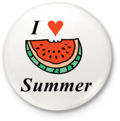 printfashion i love summer - Kitűző, hűtőmágnes - Fehér (3080607)