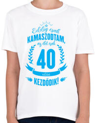 printfashion kamasz-40-cyan - Gyerek póló - Fehér (600182)