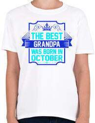 printfashion A legjobb nagypapa októberben született - Gyerek póló - Fehér (402198)