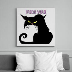 printfashion Black cat - Vászonkép - Fehér (6622024)