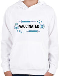 printfashion Vaccinated - beoltva - covid 19 - Gyerek kapucnis pulóver - Fehér (4757342)