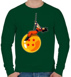 printfashion Dragonball - Wrecking Ball - Férfi pulóver - Sötétzöld (977344)