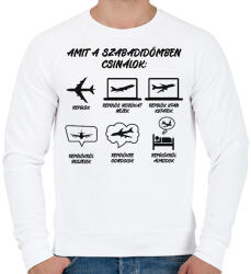 printfashion Amit a szabadidőmben csinálok - Férfi pulóver - Fehér (7686026)