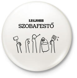 printfashion Legjobb szobafestő - Kitűző, hűtőmágnes - Fehér (6403242)