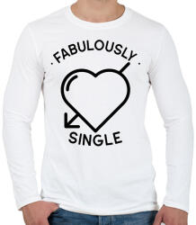 printfashion Fabulously single - Férfi hosszú ujjú póló - Fehér (2216481)