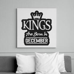printfashion KINGS are born in December - fekete - Vászonkép - Fehér (6638511)