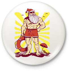 printfashion Kigyúrt Télapó - Kitűző, hűtőmágnes - Fehér (10154879)