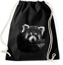 printfashion Vörös panda (fekete-fehér újság) - Sportzsák, Tornazsák - Fekete (14446930)