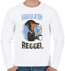 printfashion Kutya - hangulatom reggel_ - Férfi pulóver - Fehér (4133656)