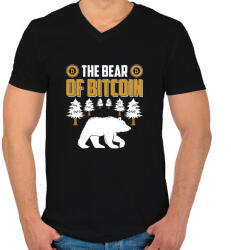 printfashion BITCOIN 4 EVER 75 - Férfi V-nyakú póló - Fekete (6206003)