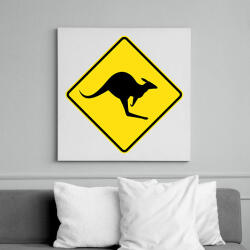 printfashion Kangaroo sign - Vászonkép - Fehér (6636363)