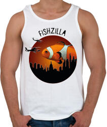 printfashion Fishzilla - Férfi atléta - Fehér (7180861)