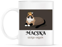 printfashion Macska szolga vagyok - Bögre - Fehér (6307047)