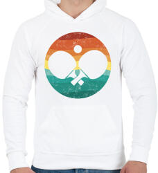printfashion Retro pingpong - Férfi kapucnis pulóver - Fehér (14508448)