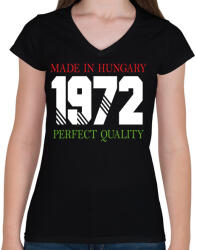 printfashion Made in hungary - Évszámmal - Női V-nyakú póló - Fekete (7083400)