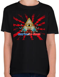 printfashion NEW WORLD ORDER - Gyerek póló - Fekete (10929698)