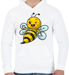 printfashion Méhecske 2 - Férfi kapucnis pulóver - Fehér (7586298)